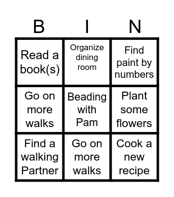 Teana 2026 Adventures Bingo Card