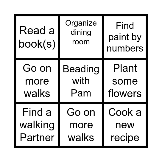 Teana 2026 Adventures Bingo Card
