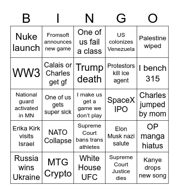 2026 Bingo Card