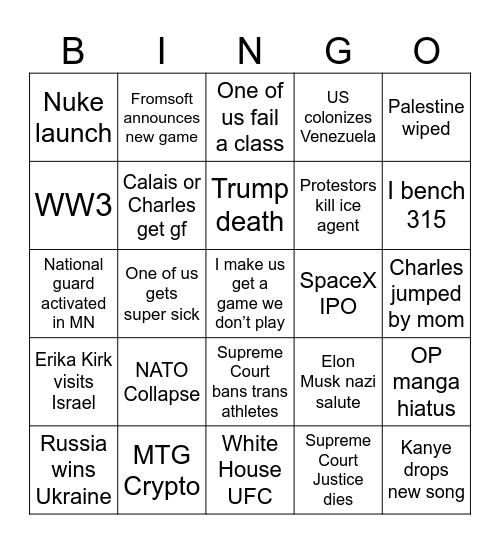 2026 Bingo Card