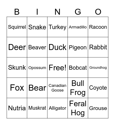 Hunt 2026 Bingo Card