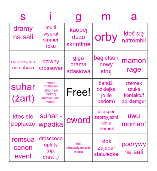 adasie 2025 Bingo Card
