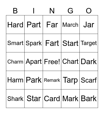 Bossy R: ar Bingo Card