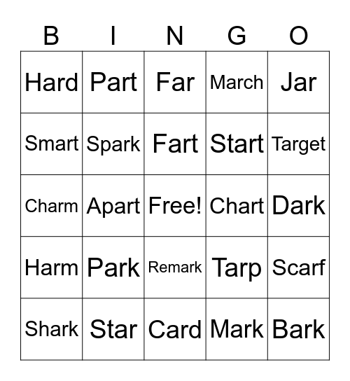 Bossy R: ar Bingo Card
