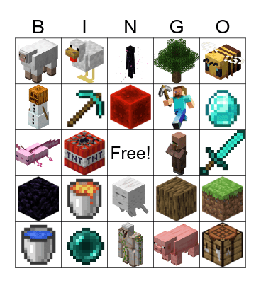 Minecraft Bingo Card
