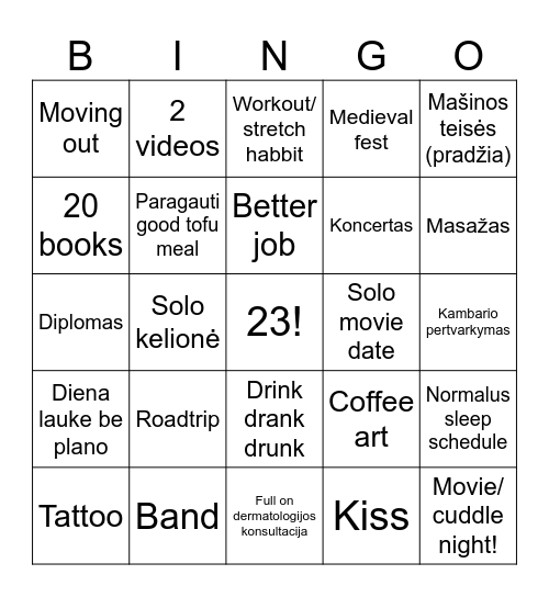 2026 Bingo Card