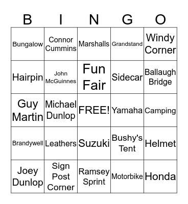 TT Bingo Card