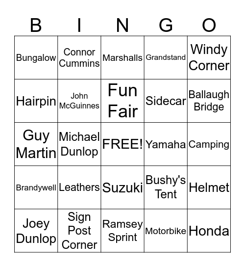 TT Bingo Card