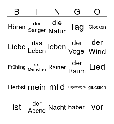 bingo Card