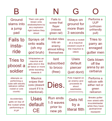 cyber ginger ooppsieee list Bingo Card