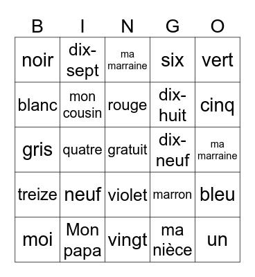 Jahleel Johnson Bingo Card