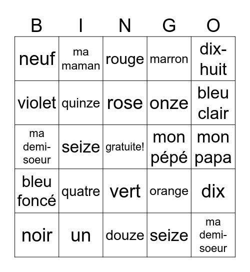 keianah bingo Card