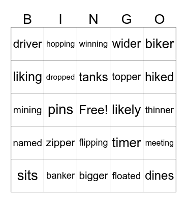 Drop, Double or Nothing Bingo Card