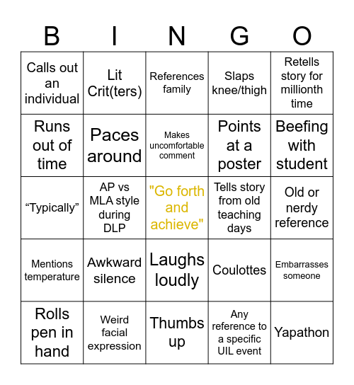 ARD BINGO Card