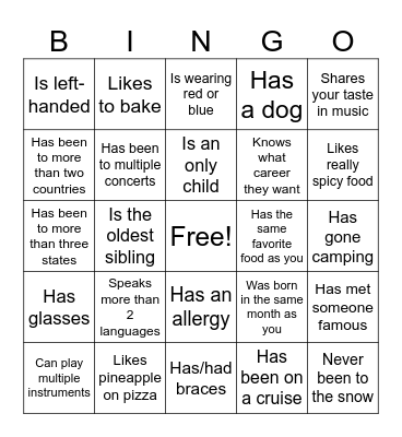 Icebreaker Bingo: Find Someone Who Bingo Card