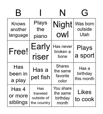 Bingo Card