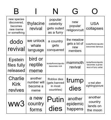 2026 BINGOOOO Bingo Card