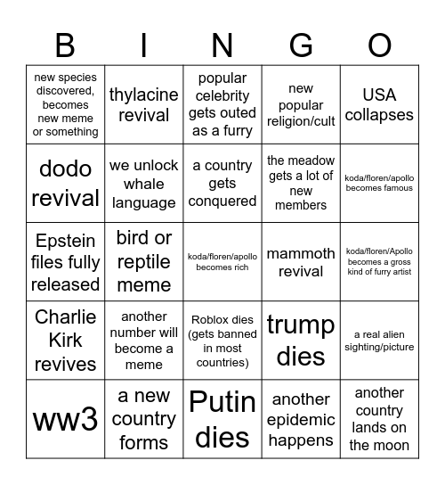 2026 BINGOOOO Bingo Card