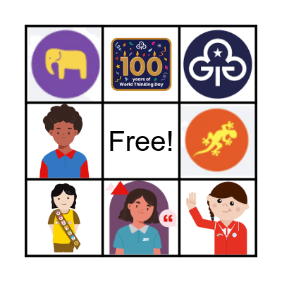 100 Years Thinking Day Bingo Card