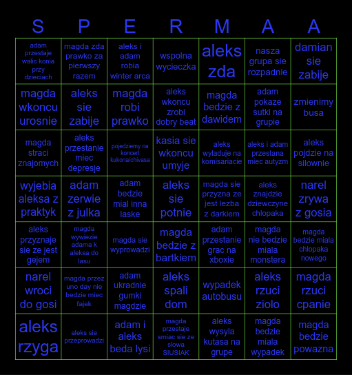 cfelowskie bingo 2016 Bingo Card