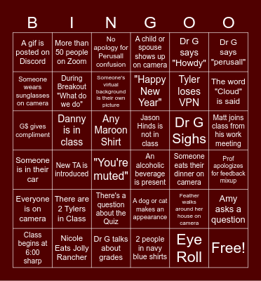 MIS Bingo 1-14-25 Bingo Card