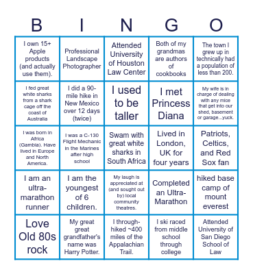 Finance & Banking Practice Group Human Bingo Card