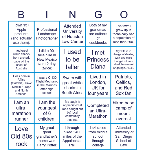 Finance & Banking Practice Group Human Bingo Card