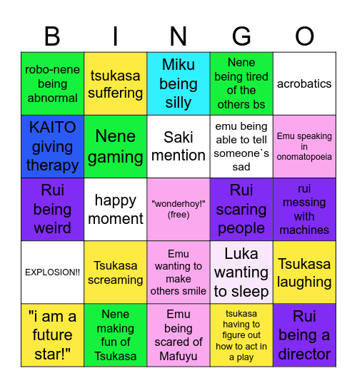 WXS BINGO Card