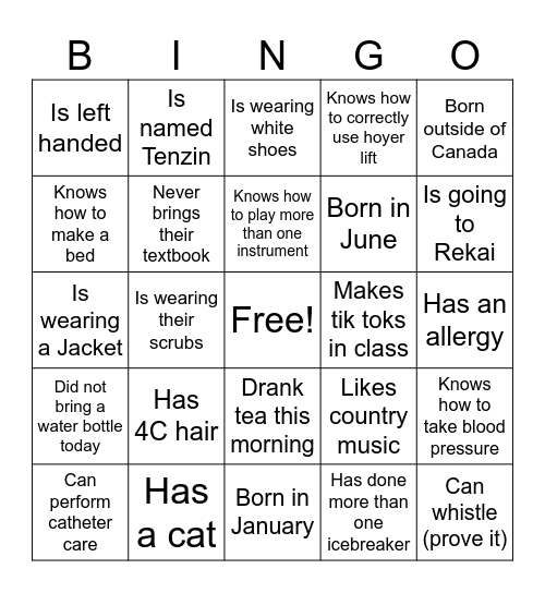 PSW BINGO Card