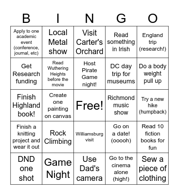 💫2026 💫 Bingo Card