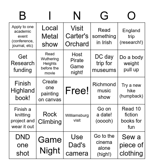 💫2026 💫 Bingo Card