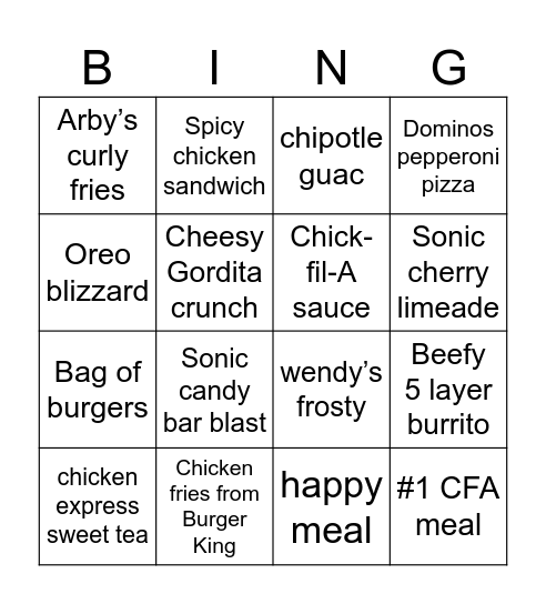 BINGO Card