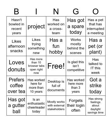 Strike Out the Winter Blues! Bingo Card