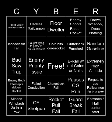 Cybergrind Bingo Card