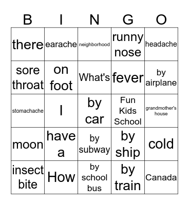 MSF6 U1,2 Bingo Card
