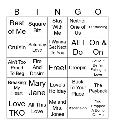 Soul Mix Bingo Card