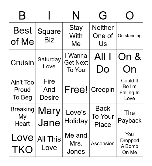 Soul Mix Bingo Card