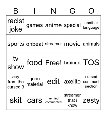 IG REELS BINGO Card