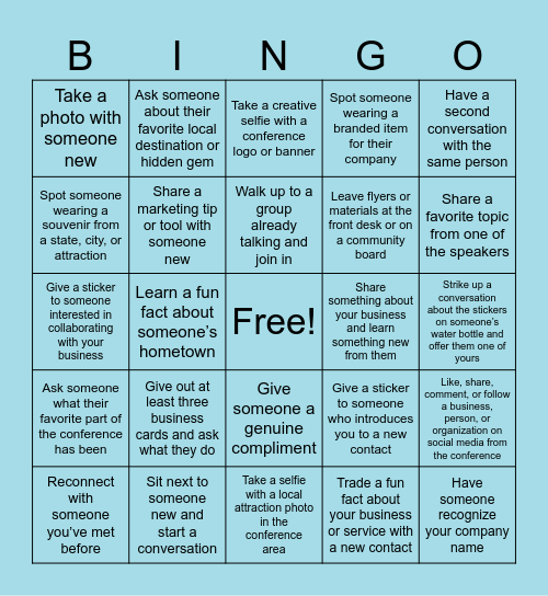 SD Tourism Conference Bingo 2026 Bingo Card