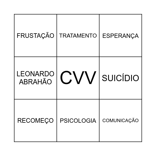 JANEIRO BRANCO Bingo Card