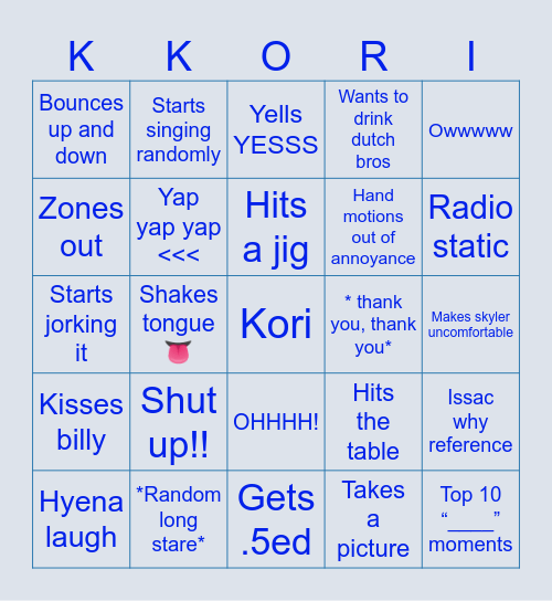 KK_loser board Bingo Card