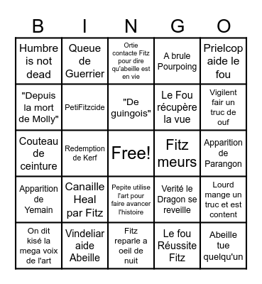Bingigouois Bingo Card