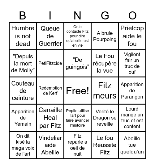 Bingigouois Bingo Card