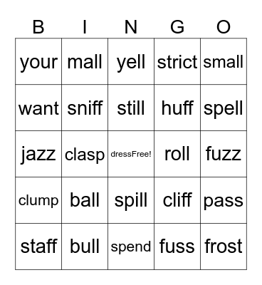 FSZL rule and LL before LL Bingo Card