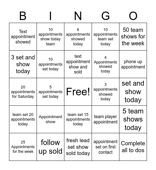 BDC Bingo Card