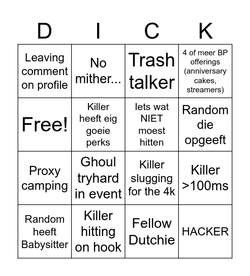 Voor Peppie <3 Bingo Card