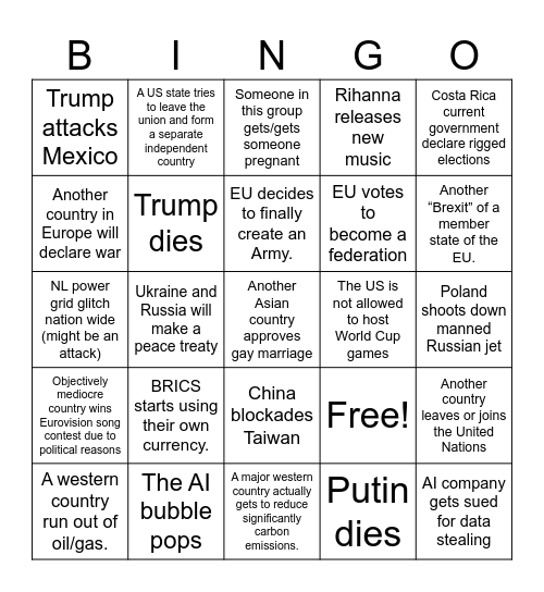 Carlos wild bingo Card