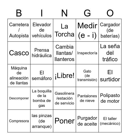 Equipo Bingo Card