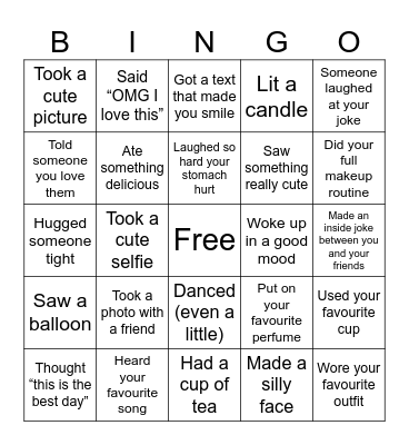 Birthday bingo Card