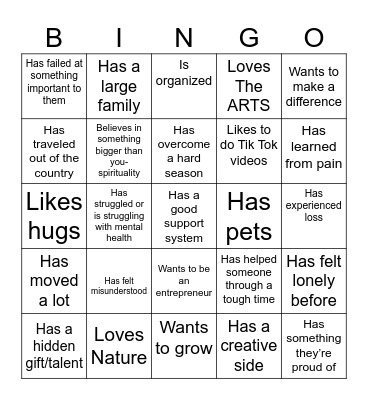 We Have More In Common Bingo Card